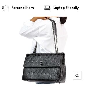 Large black Glamaholic flap bag